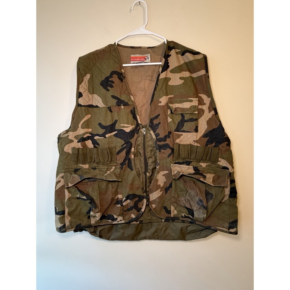 Vintage‎ Sports Afield Camo Hunting Shotgun Shell Pocket Game Bag Vest Men's XL